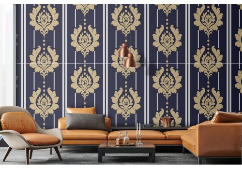 Vintage damask glamour wallpaper decoration.