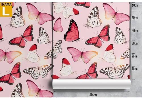 Pink butterflies nature modern design wallpaper. 2