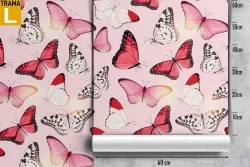 Carta da Parati farfalle rosa natura design moderno.
