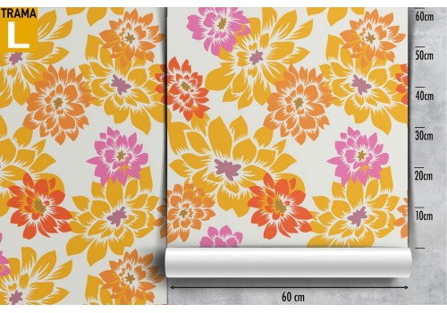 Wallpaper with stylized yellow flowers nature. 2