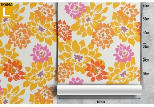 Wallpaper with stylized yellow flowers nature. 2