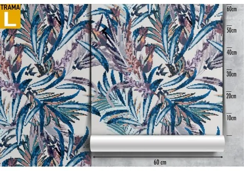 Carta da Parati foglie natura moderna astratta blu. 2