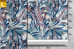 Carta da Parati foglie natura moderna astratta blu.