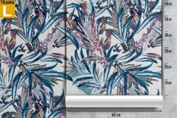 Modern abstract blue nature leaves wallpaper.