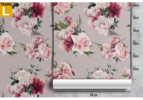 Carta da Parati rose natura fiori raffinati. 2