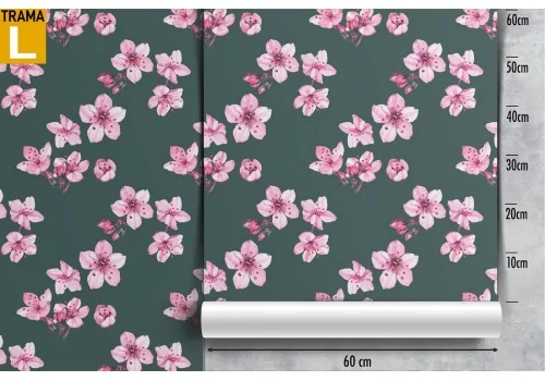 Carta da Parati natura fiori rosa pattern moderno. 2