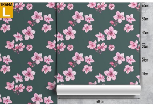 Natural pink flowers modern pattern wallpaper. 2