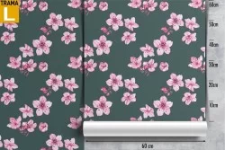 Carta da Parati natura fiori rosa pattern moderno.