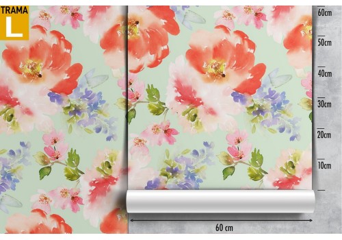 Abstract nature wallpaper red flowers pattern. 2