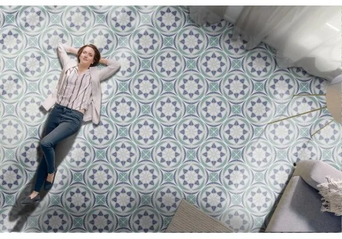 Wallpaper decoration vintage geometric tiles.