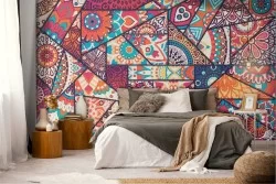Modern Oriental Zen Geometric Wallpaper