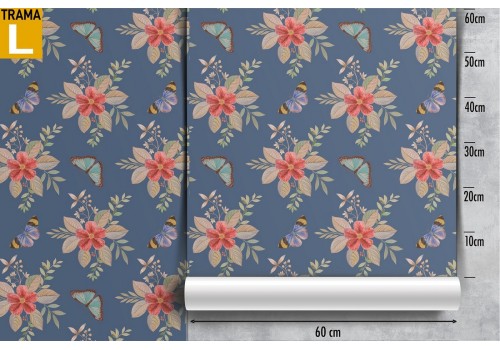 Vintage nature flowers roses pattern wallpaper. 2