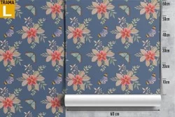 Carta da Parati fiori vintage natura rose pattern.