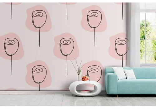 Stylized roses nature pattern wallpaper.