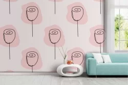 Stylized roses nature pattern wallpaper.