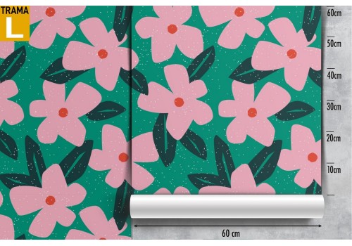 Modern nature pink abstract flowers wallpaper. 2