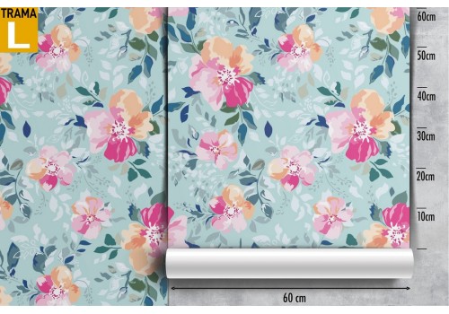 Modern nature roses wallpaper pattern. 2