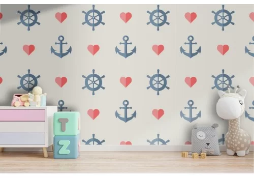 Carta da Parati decorazione marina bambini pattern.
