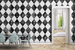 Carta da Parati decorazione geometrica mattonelle.