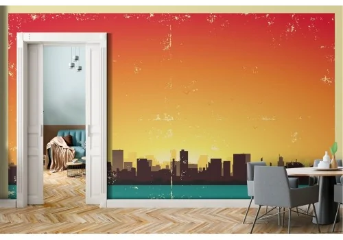 Wallpaper illustration city skyline