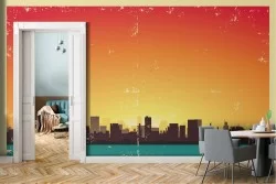 Wallpaper illustration city skyline