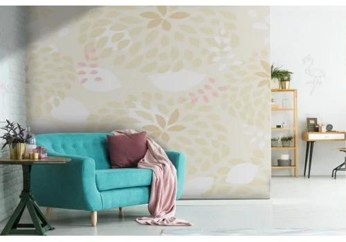 Antique white vintage nature abstract flowers wallpaper.