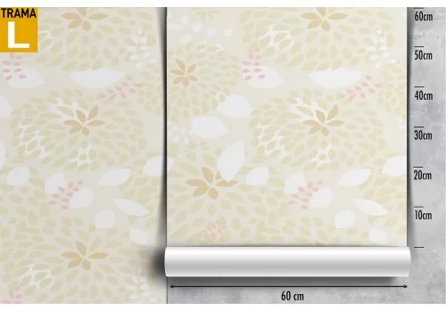 Carta da Parati fiori astratti bianco antico vintage natura. 2