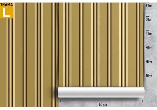 Mustard yellow striped vintage wallpaper. 2