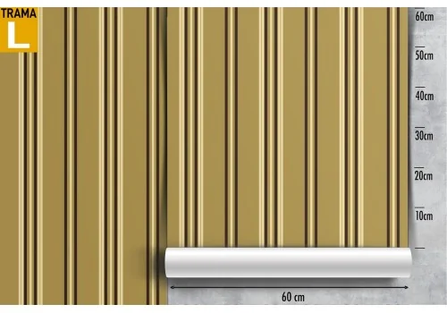 Mustard yellow striped vintage wallpaper. 2