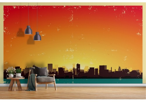 Wallpaper illustration city skyline 2