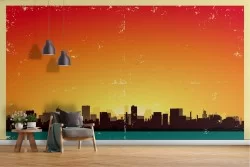 Wallpaper illustration city skyline