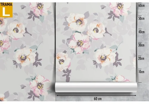 Carta da Parati fiori bianchi design moderno natura. 2