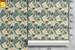 Carta da Parati Flora e Fauna Design e Stili Foglie Natura Tropicale
