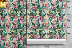 Tropical Nature Flowers Leaves Wallpaper