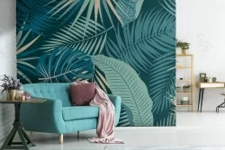 Wallpaper nature leaves vintage pattern.