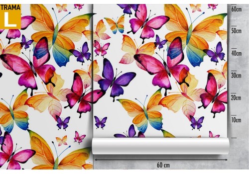 Natural wallpaper butterflies pattern modern yellow. 2