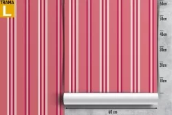 Carta da Parati decorazione righe classiche rosa.