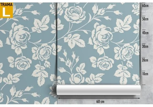 Vintage nature wallpaper with stylized white roses. 2