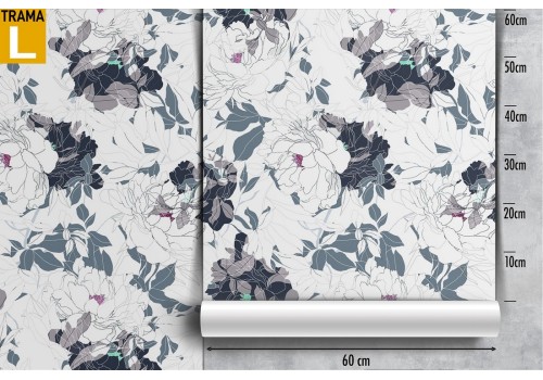 White roses nature vintage pattern wallpaper. 2