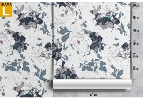 White roses nature vintage pattern wallpaper. 2