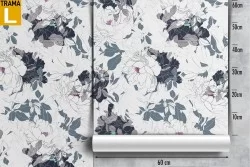 Carta da Parati rose bianche natura vintage pattern.