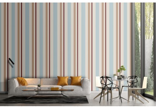 Blue and brown striped vintage pattern wallpaper.