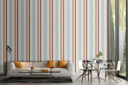 Blue and brown striped vintage pattern wallpaper.