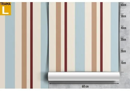Blue and brown striped vintage pattern wallpaper. 2