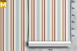 Carta da Parati Righe e Onde Vintage