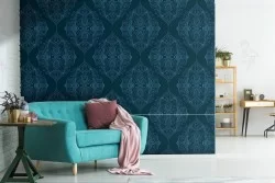 Vintage Damask Wallpaper refined decoration.