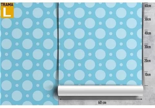 Carta da Parati decorazione a pois bambini azzurro. 2