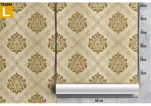 Vintage damask wallpaper with geometric decoration. 2
