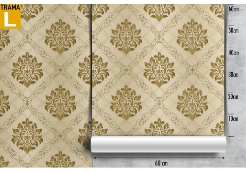 Vintage damask wallpaper with geometric decoration. 2