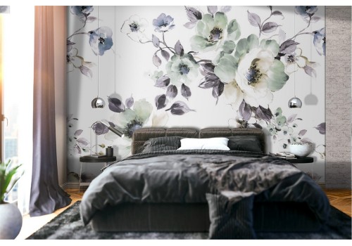 Refined vintage nature flowers wallpaper.